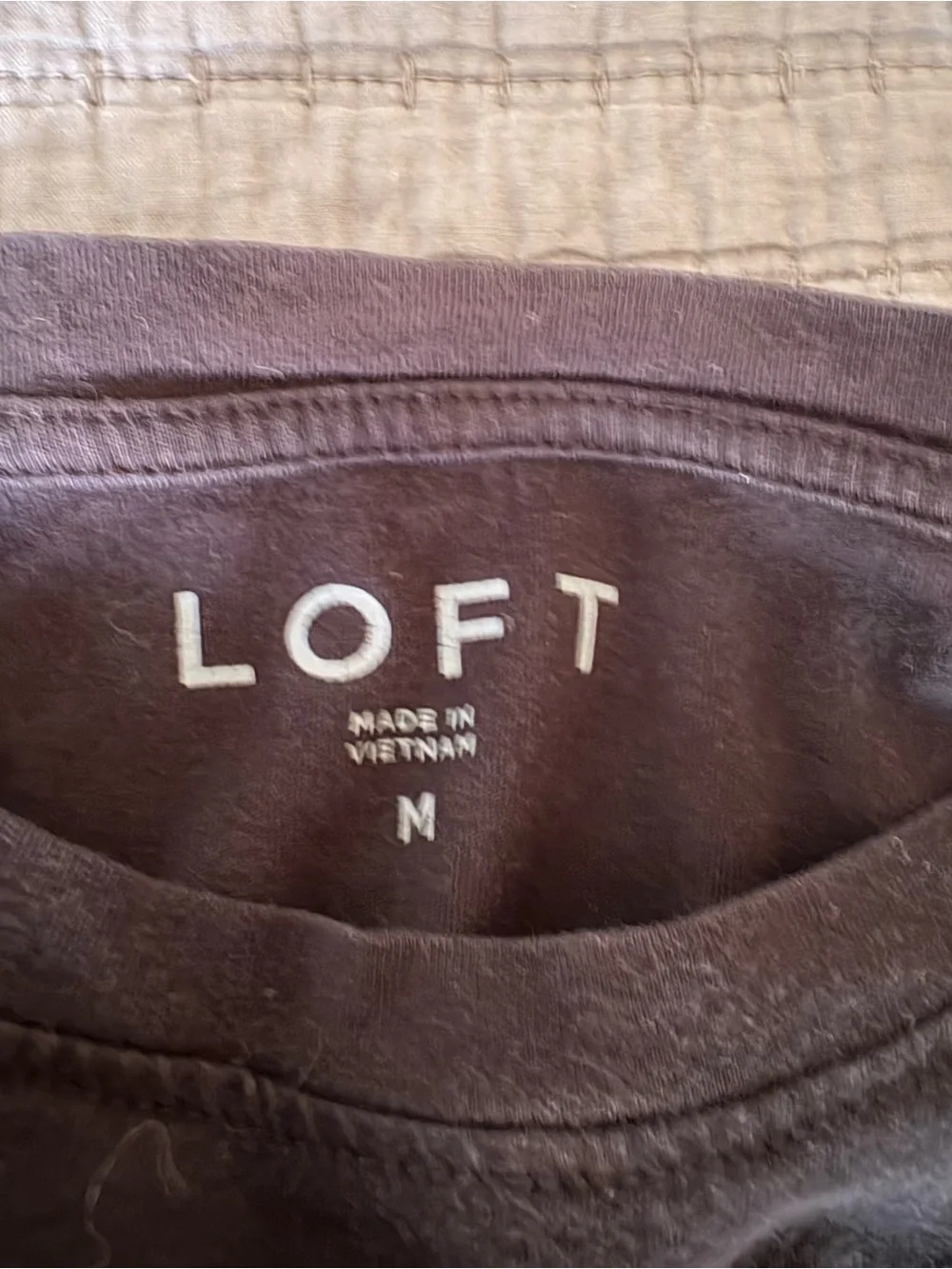 LOFT Black Puff-Sleeve Tee with Embroidered Sleeves